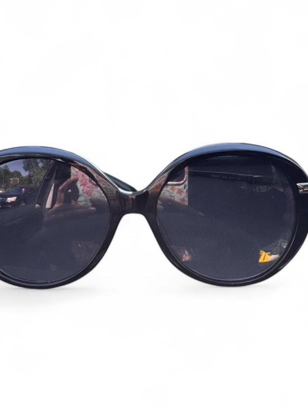 rag & bone Oversized Round Black Sunglasses